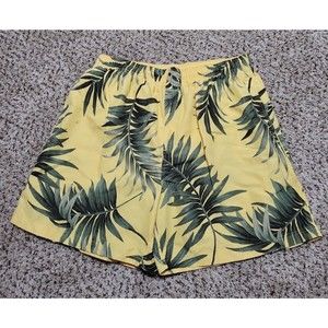 Puritan Swim Trunks Yellow Tropical Plants Men's Size XL 40/42